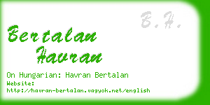 bertalan havran business card